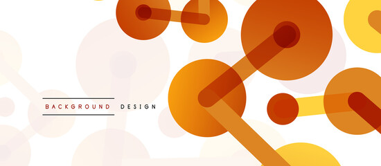 Line points connections geometric abstract background. Circles connected by lines. Trendy techno business template for wallpaper, banner, background or landing