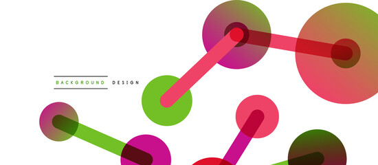 Line points connections geometric abstract background. Circles connected by lines. Trendy techno business template for wallpaper, banner, background or landing