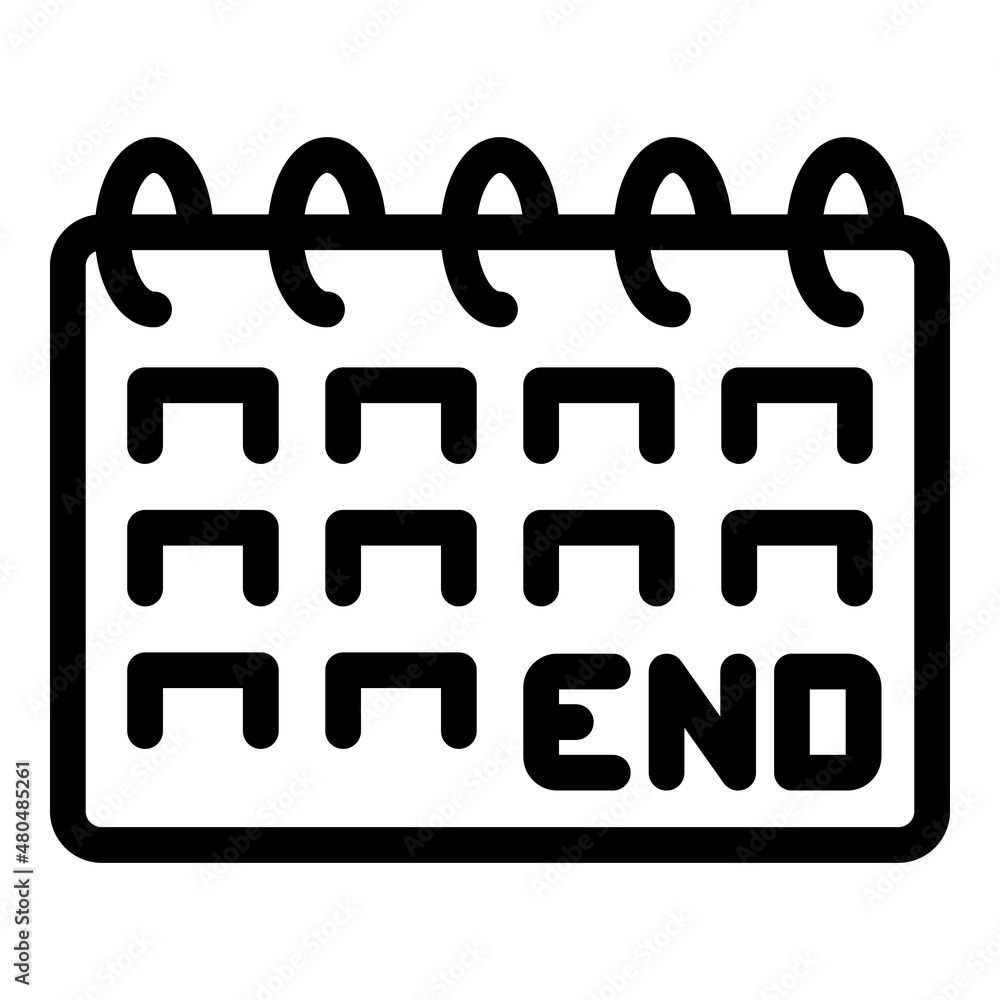 Poster calendar end icon outline vector. digital timer