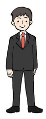 スーツの男性の全身イラスト