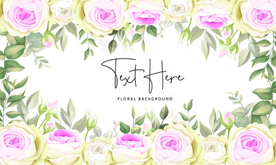 Fototapeta premium Beautiful hand drawn roses floral background