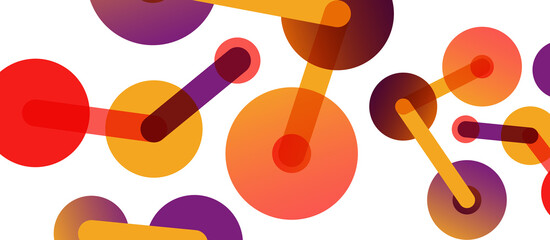 Line points connections geometric abstract background. Circles connected by lines. Trendy techno business template for wallpaper, banner, background or landing