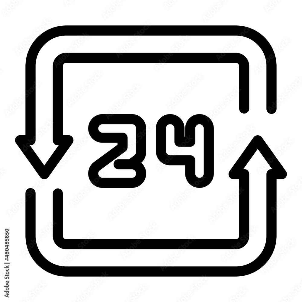 Poster new timer duration icon outline vector. open number