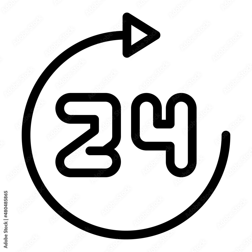 Poster 24 hour clock icon outline vector. timer digital