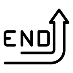 End duration icon outline vector. Hour timer