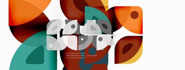 Lines, squares, circles and triangles. Geometric abstract background for wallpaper, banner, background, presentation or landing page