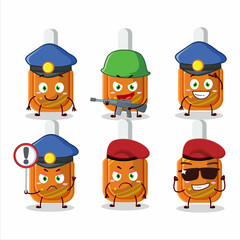 A dedicated Police officer of orange correction pen mascot design style