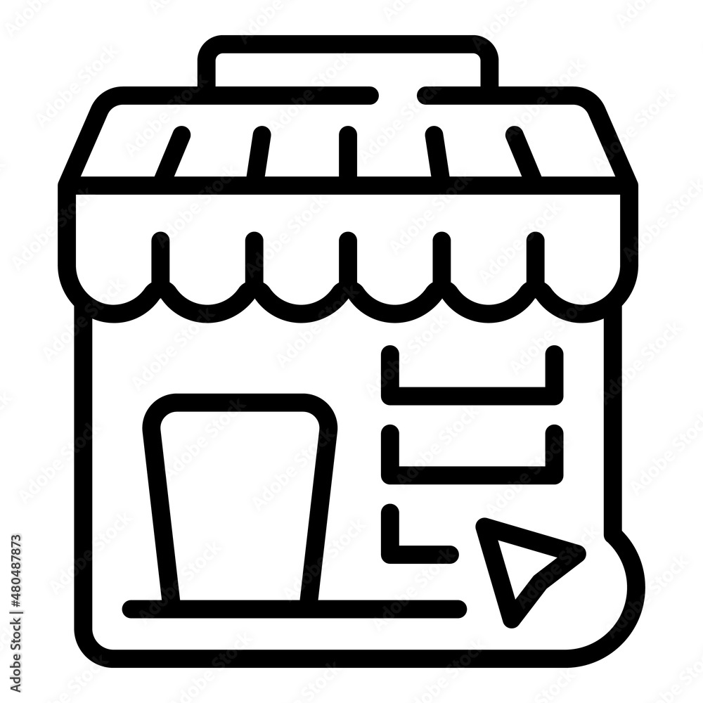 Poster mobile app point icon outline vector. store map