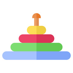 Pyramid toy flat icon