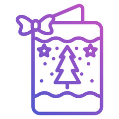 Greeting Card Christmas line gradient icon