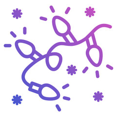 Christmas Light line gradient icon