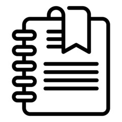 Paper notebook icon outline vector. Sheet note