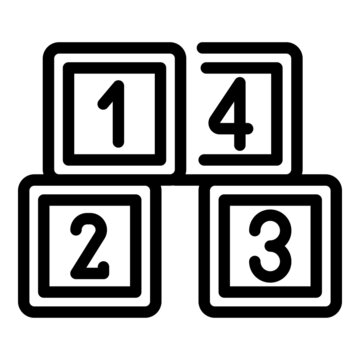 Numbers cubes icon outline vector. Pile cube