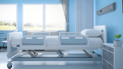 Fototapeta premium hospital interior in recovery or inpatient room