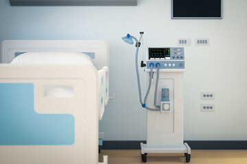 hospital interior in recovery or inpatient room
