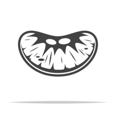 Mandarin orange segment icon transparent vector isolated