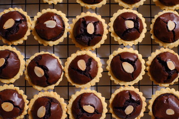 isolated of pie brownies against white background 