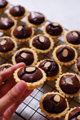 isolated of pie brownies against white background 