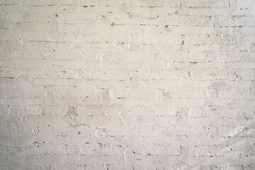 Vintage white grunge brick wall for texture and background