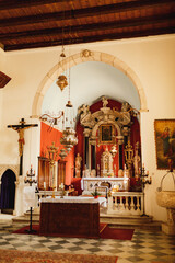 Altar of the Church of St. Nicholas in Perast. Montenegro