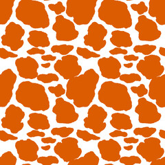 Abstract modern leopard seamless pattern. Animals trendy background. Orange and white decorative vector stock illustration for print, card, postcard, fabric, textile. Modern ornament of stylized skin