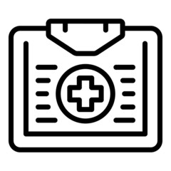 Obraz premium Portable first aid kit icon outline vector. Care help