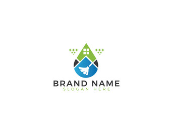 Modern Cleaning Service Business Icon Logo Design