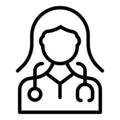 Stethoscope nurse icon outline vector. Health doctor
