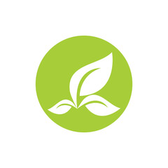 logos of green leaf tree for the environment healthy