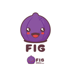 vector fig fruit cartoon mascot, suitable for, logos, prints, stickers