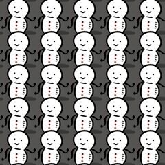 seamless pattern of cute snow man cartoon