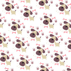 Illustration vector graphic seamless pattern cute dog premium vector
for kids and baby. Print on cloth, fabric, linen, textile and wallpaper background