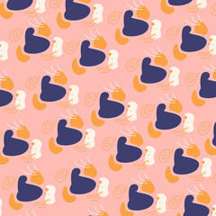 Illustration vector of abstract shapes fluid and lines seamless pattern for background premium vector
for kids and baby. Print on cloth, fabric, linen, textile and wallpaper background