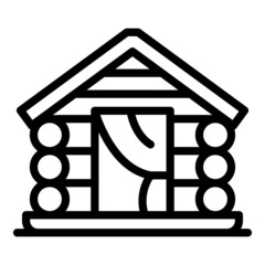 Wood bungalow icon outline vector. House beach
