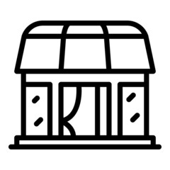 Backyard bungalow icon outline vector. Sea villa