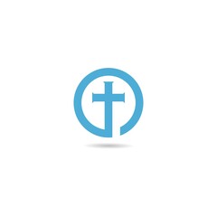 symbol of Christian cross,vector icon logo illustration