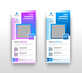 Modern Creative Business Conference Dl Flyer or Corporate Business Webinar Rack Card Flyer Or Conference Roll-up Banner Template Desing