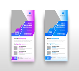 Modern Creative Business Conference Dl Flyer or Corporate Business Webinar Rack Card Flyer Or Conference Roll-up Banner Template Desing