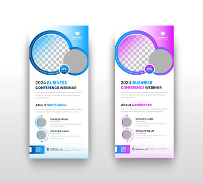 Modern Creative Business Conference Dl Flyer Or Corporate Business Webinar Rack Card Flyer Or Conference Roll-up Banner Template Desing