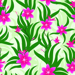 pink rain lily pattern. floral pattern. exotic flower. tropical flower pattern. good for dress, fabric, fashion, wallpaper, etc.