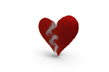Obraz premium red heart on white background