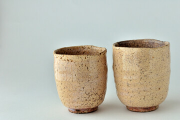 萩焼の夫婦湯呑