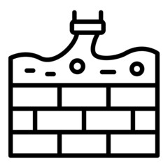 Wall cement icon outline vector. Work build