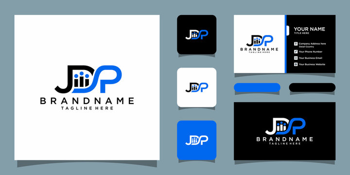 Initial letter jdp monogram logo design template