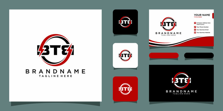 BTB letter alphabet abstract logo vector with business card design template