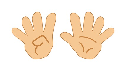 Fototapeta na wymiar Nine fingers counting icon for education. Hands with fingers.