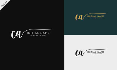 Fototapeta premium CA AC Signature initial logo template vector