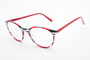 glasses on white background