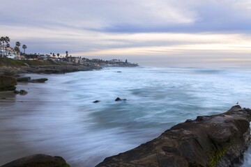 
Southern California Pacific Ocean Coastal Seascape after Sunset on Windansea Beach in San Diego