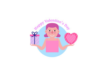 Valentine's day gift illustration for various graphic design and advertising applications.